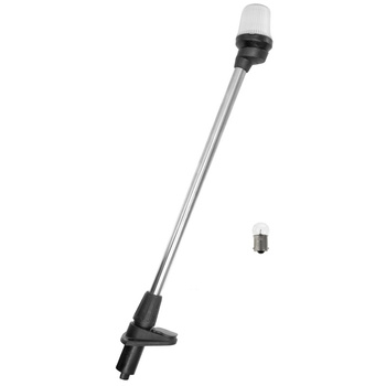 LAMPA NAWIGACYJNA NA MASZCIE 54 CM BIAŁA 360 KOTWICZNE - 12V OBUDOWA CZARNA Z GNIAZDEM