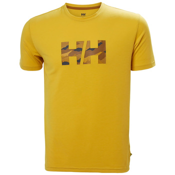 HELLY HANSEN KOSZULKA MĘSKA UPF40+ (63082) SKOG GRAPHIC RECYCLING ŻÓŁTA