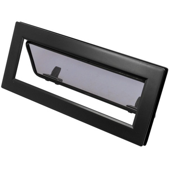 OKNO FLUSH MITRE ROZMIAR 3 - OTWIERANE - CZARNE - SZARA SZYBA - 190MMx448MM - FLANGE 15MM