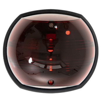 LAMPA NAWIGACYJNA BURTOWA CZERWONA DO 12m - 12V CRYSTAL OBUDOWA CZARNA (W)